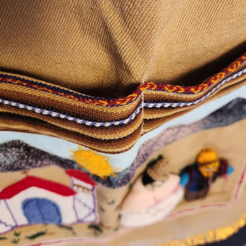 Unique Southwest Bib-style Apron With Front Pockets  Measurements In Photos